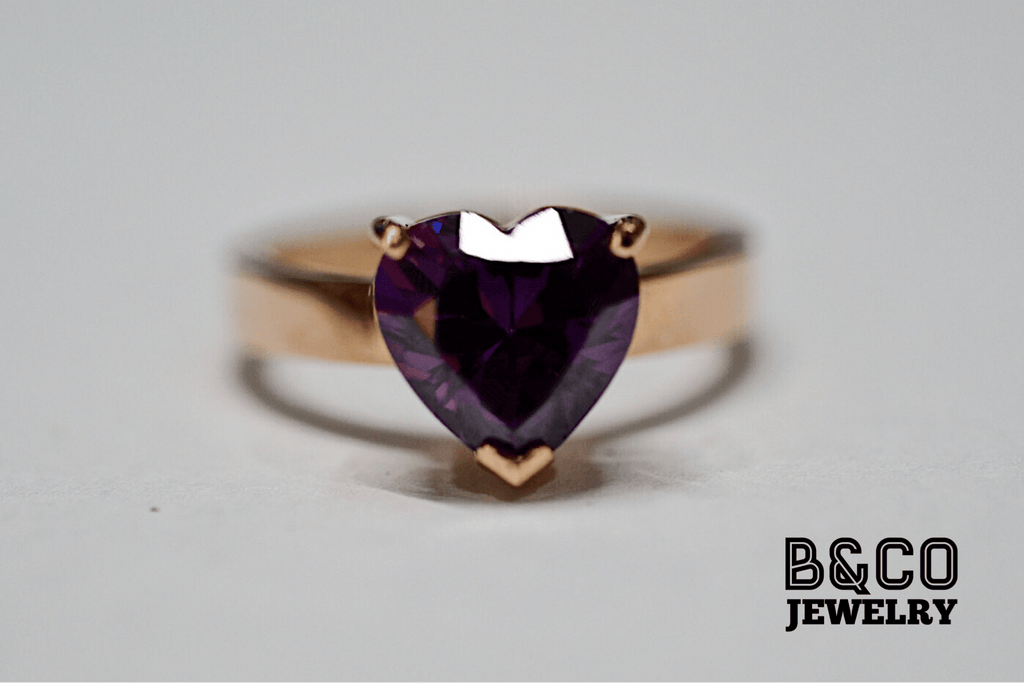 B&Co Jewelry Gemstone Ring 3ct Corazon Gemstone Engagement Ring