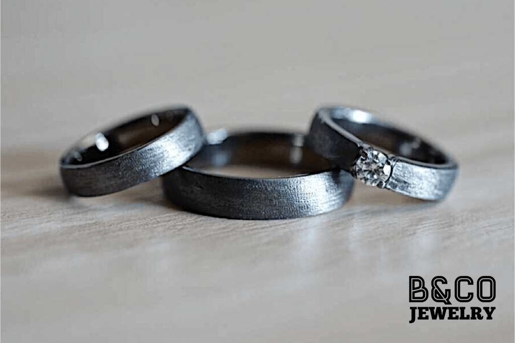 B&Co Jewelry Wedding Band + Engagement Ring Set Mount Etna Set