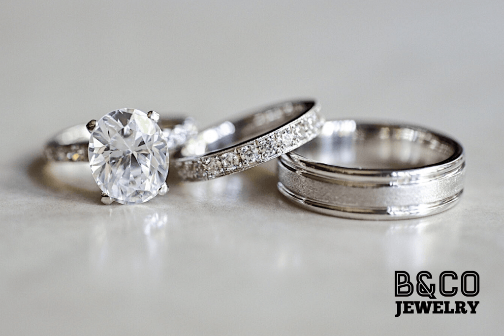 B&Co Jewelry Wedding Band + Engagement Ring Set Mykonos Set