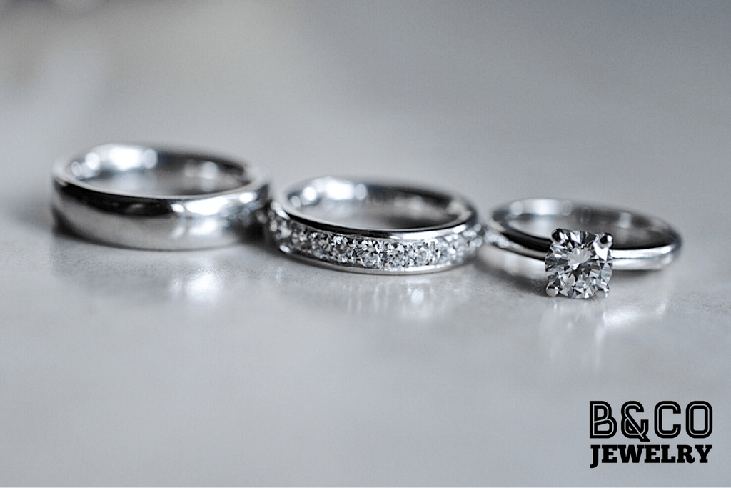 B&Co Jewelry Wedding Band + Engagement Ring Set Palacio Real Set